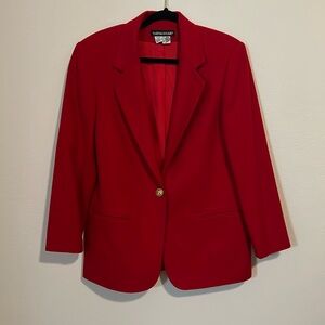 Savannah vintage 100% wool red blazer with gold button